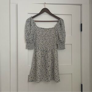 Reformation Elle Smocked Floral Mini Dress
